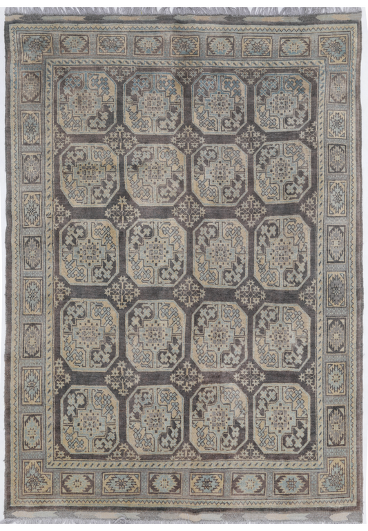 Revival Hand Knotted Wool Rug 5' 9" x 7' 9" 5' 9" X 7' 9" (175 X 236) / Grey / Wool