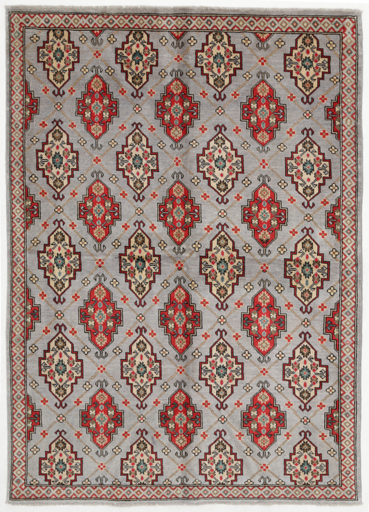 Revival Hand Knotted Wool Rug 5' 7" x 7' 10" 5' 7" X 7' 10" (170 X 239) / Grey / Wool