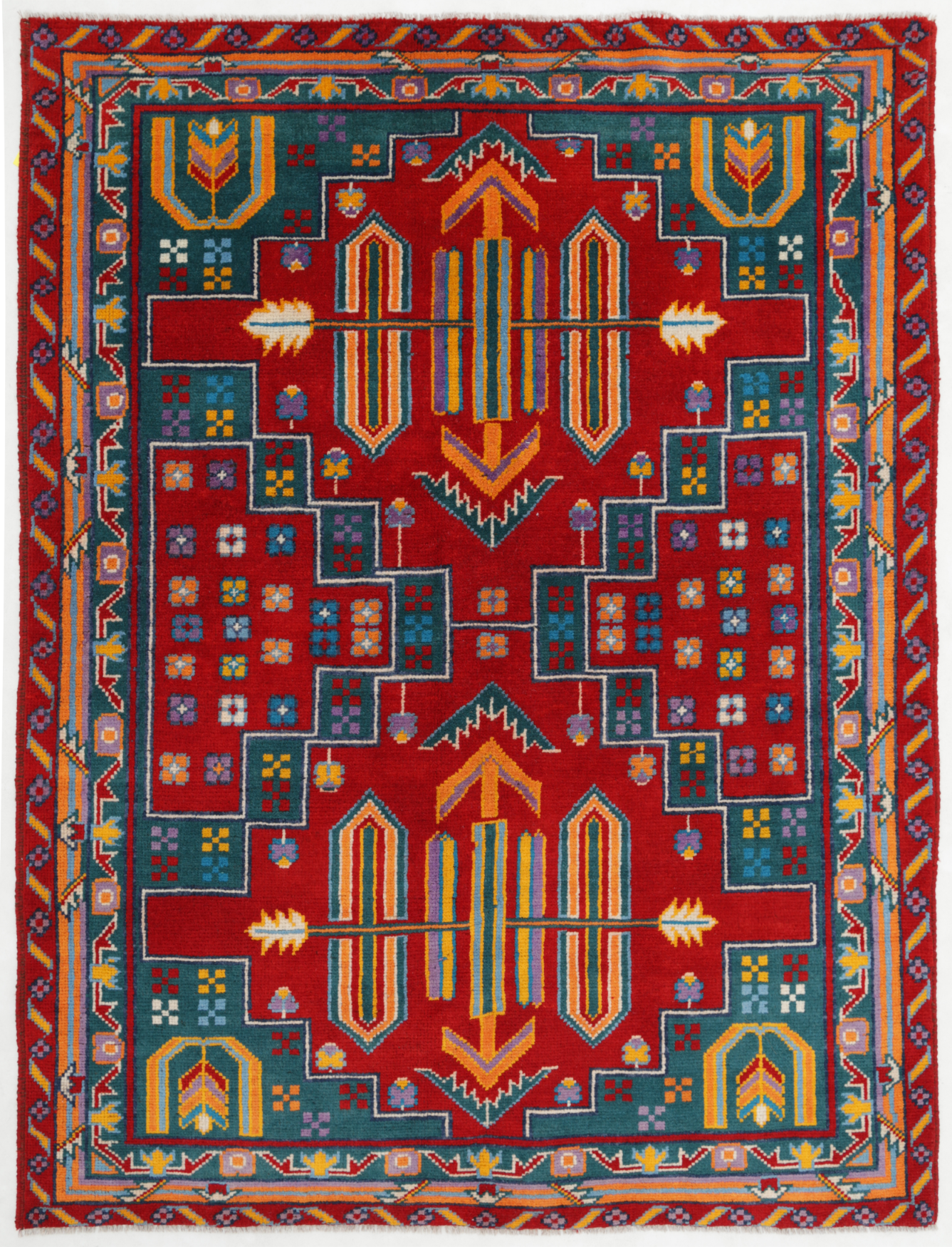 Revival Hand Knotted Wool Rug 5' 0" x 6' 7" 5' 0" X 6' 7" (152 X 201) / Red / Wool