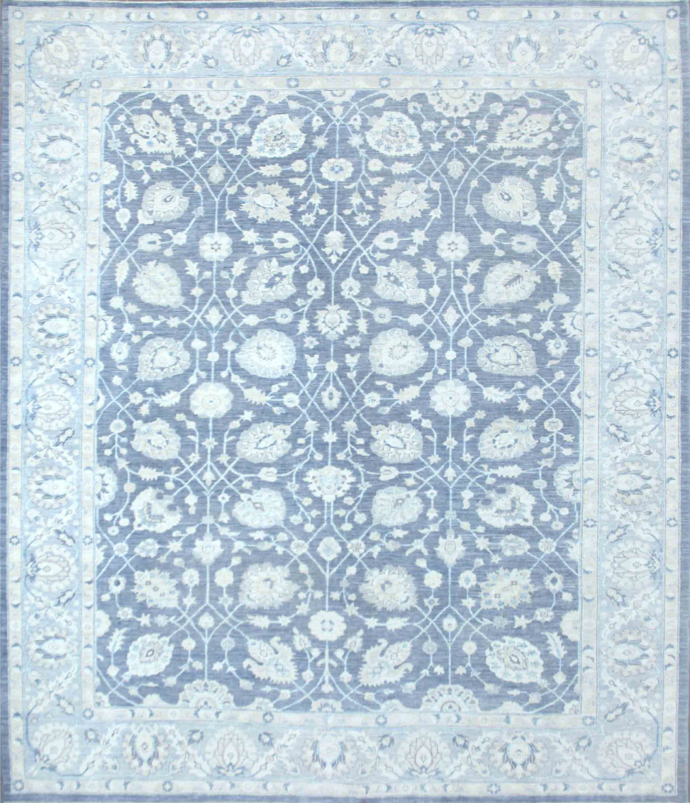 Serenity Hand Knotted Wool Rug 9' 7" x 11' 0" 9' 7" X 11' 0" (292 X 335) / Grey / Wool