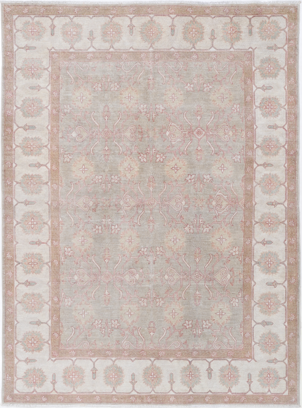 Serenity Hand Knotted Wool Rug 4' 9" X 6' 6" 4' 9" X 6' 6" (145 X 198) / Grey / Wool