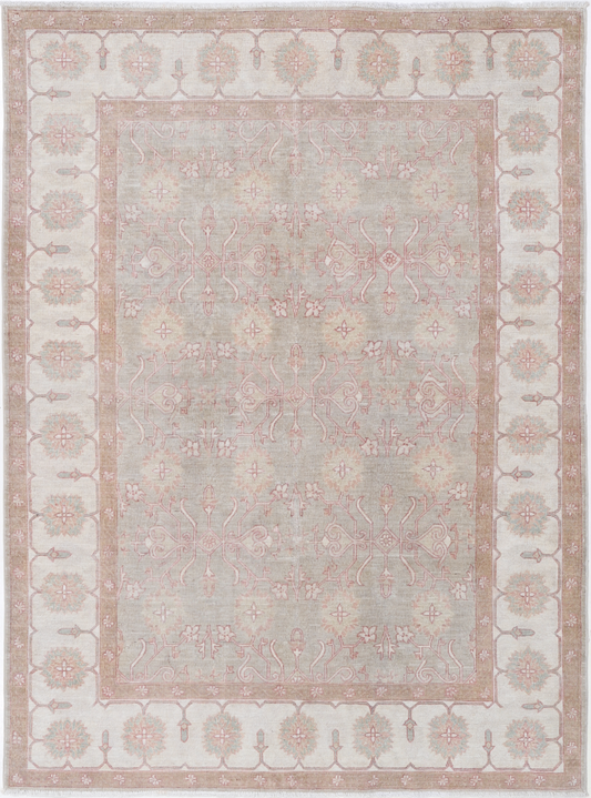 Serenity Hand Knotted Wool Rug 4' 9" X 6' 6" 4' 9" X 6' 6" (145 X 198) / Grey / Wool