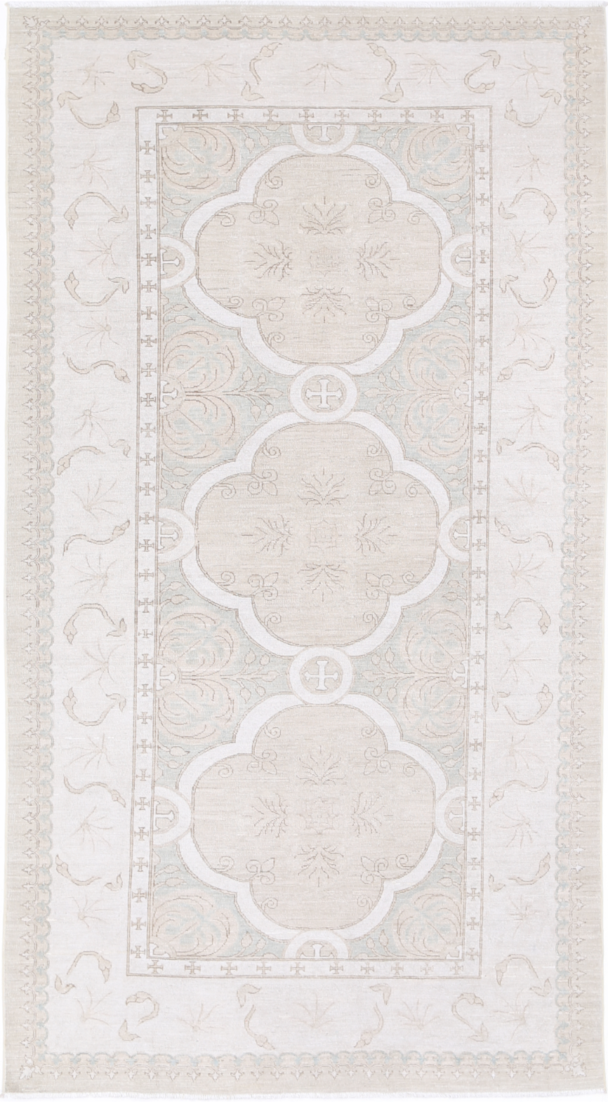 Serenity Hand Knotted Wool Rug 5' 2" X 9' 10" 5' 2" X 9' 10" (157 X 300) / Grey / Wool