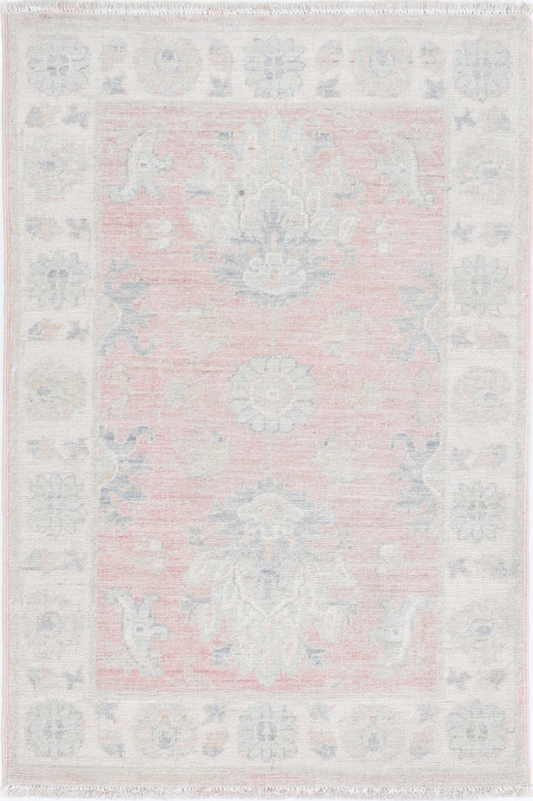 Serenity Hand Knotted Wool Rug 2' 1" X 3' 2" 2' 1" X 3' 2" (64 X 97) / Pink / Wool