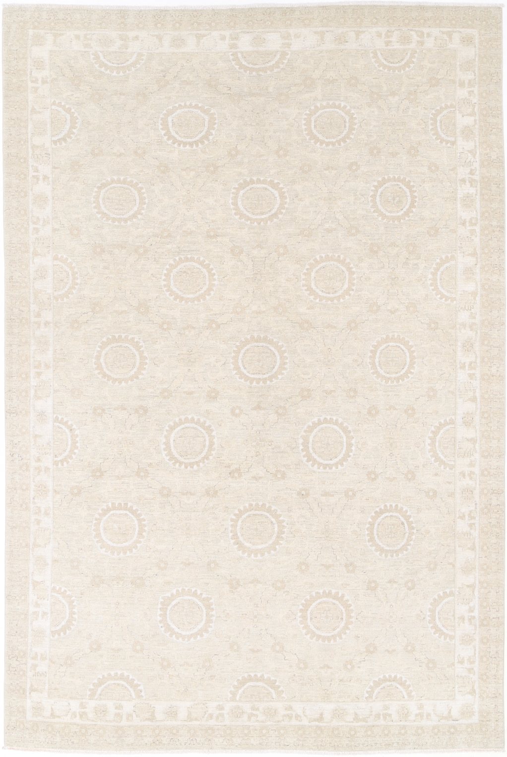 Serenity Hand Knotted Wool Rug 6' 6" X 9' 11" 6' 6" X 9' 11" (198 X 302) / Brown / Wool