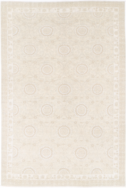 Serenity Hand Knotted Wool Rug 6' 6" X 9' 11" 6' 6" X 9' 11" (198 X 302) / Brown / Wool