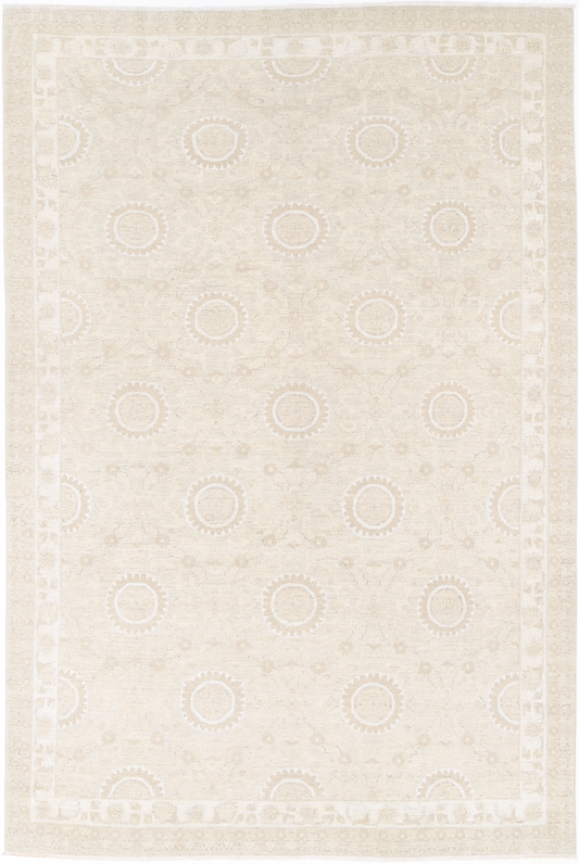 Serenity Hand Knotted Wool Rug 6' 6" X 9' 11" 6' 6" X 9' 11" (198 X 302) / Brown / Wool