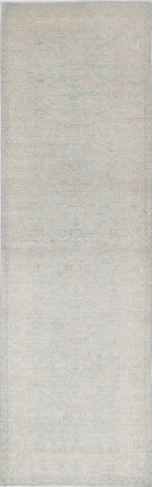 Serenity Hand Knotted Wool Rug 3' 0" X 10' 7" 3' 0" X 10' 7" (91 X 323) / Blue / Wool