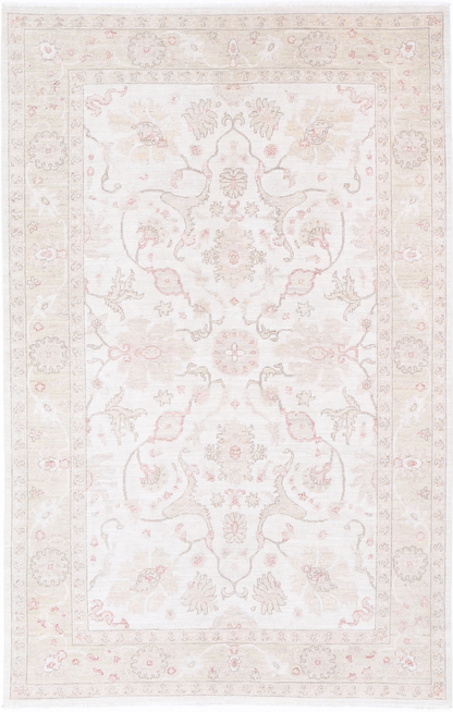 Serenity Hand Knotted Wool Rug 5' 11" X 9' 3" 5' 11" X 9' 3" (180 X 282) / Ivory / Wool