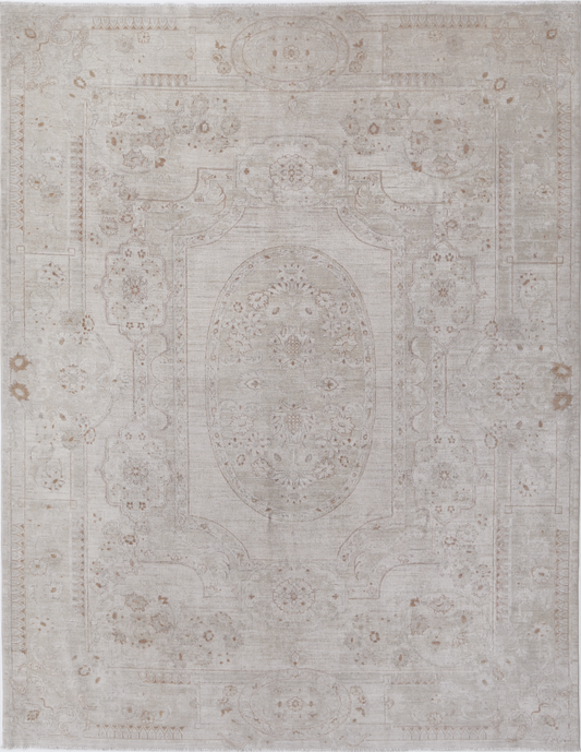 Serenity Hand Knotted Wool Rug 8' 10" X 11' 4" 8' 10" X 11' 4" (269 X 345) / Ivory / Wool