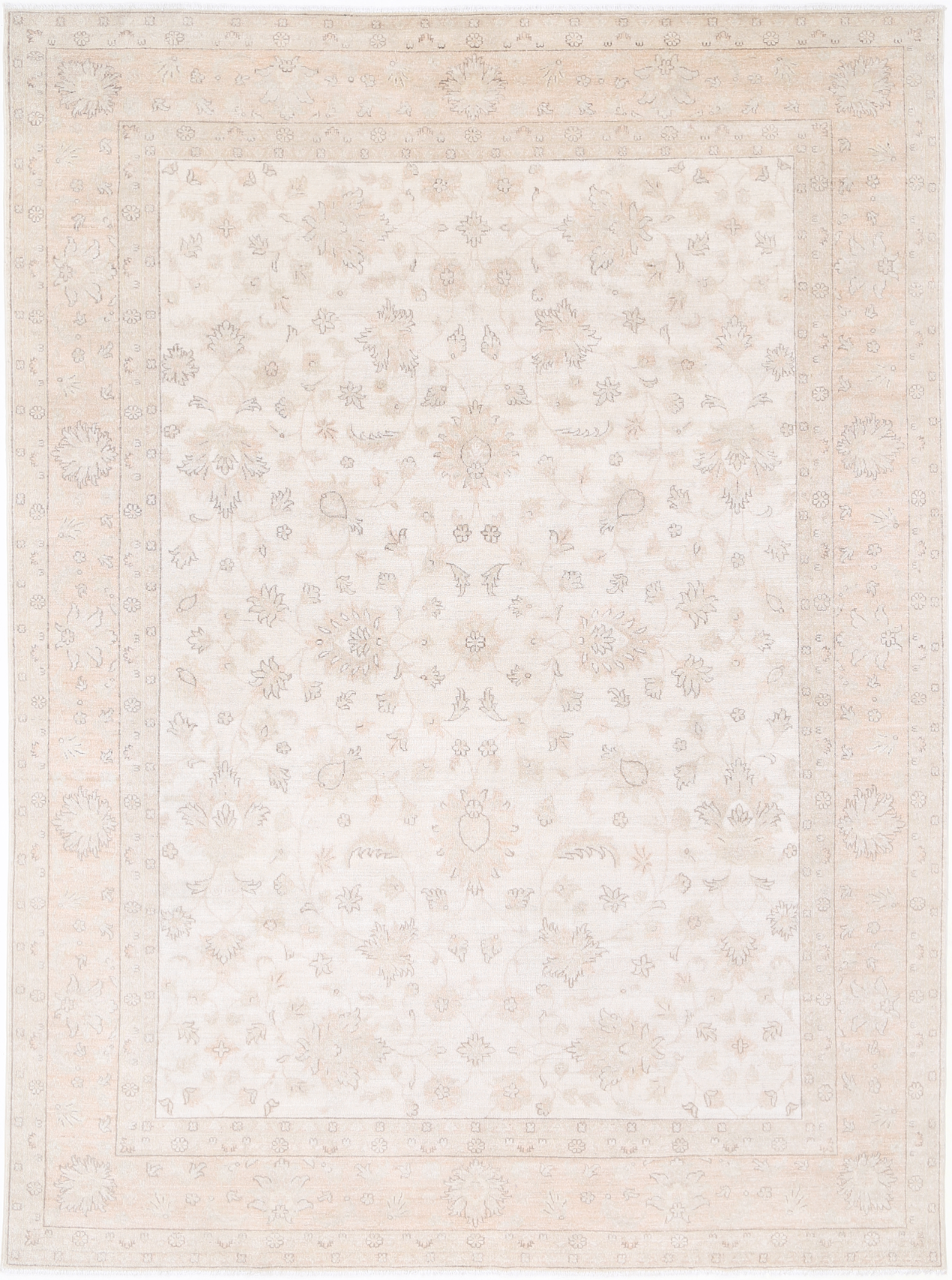 Serenity Hand Knotted Wool Rug 8' 7" X 11' 9" 8' 7" X 11' 9" (262 X 358) / Ivory / Wool