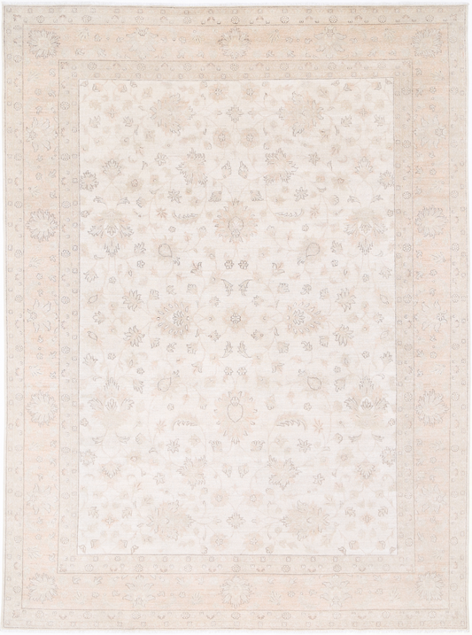 Serenity Hand Knotted Wool Rug 8' 7" X 11' 9" 8' 7" X 11' 9" (262 X 358) / Ivory / Wool