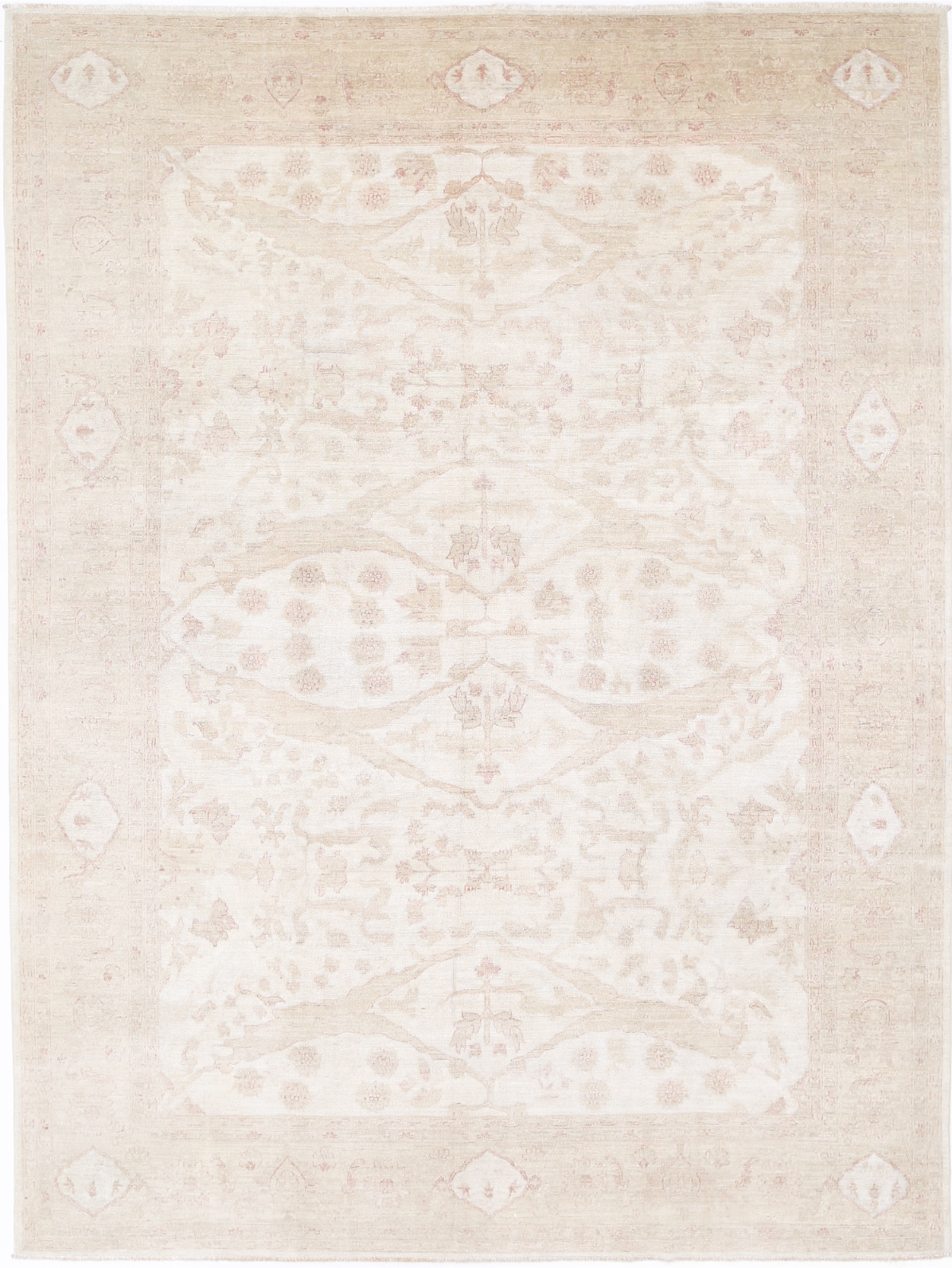 Serenity Hand Knotted Wool Rug 9' 1" X 11' 11" 9' 1" X 11' 11" (277 X 363) / Ivory / Wool