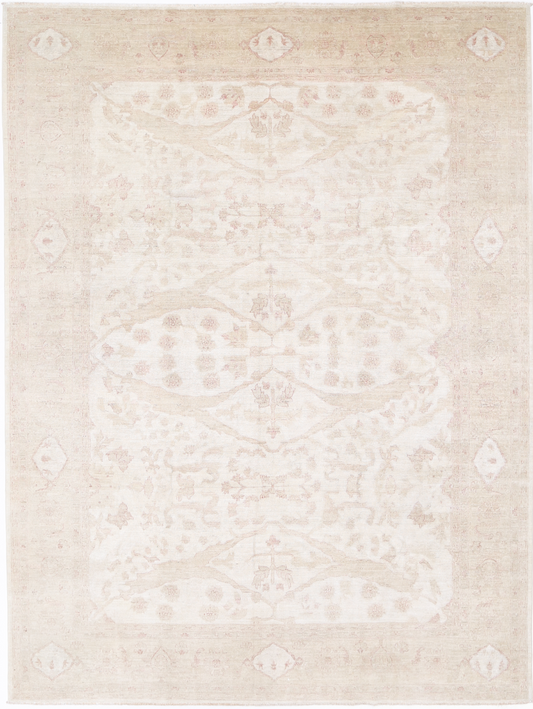 Serenity Hand Knotted Wool Rug 9' 1" X 11' 11" 9' 1" X 11' 11" (277 X 363) / Ivory / Wool