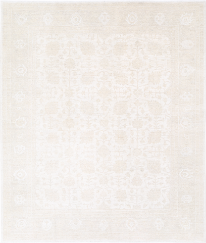 Serenity Hand Knotted Wool Rug 8' 1" X 9' 7" 8' 1" X 9' 7" (246 X 292) / Ivory / Wool