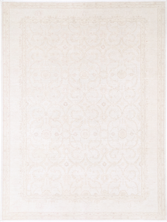 Serenity Hand Knotted Wool Rug 8' 9" X 11' 10" 8' 9" X 11' 10" (267 X 361) / Ivory / Wool