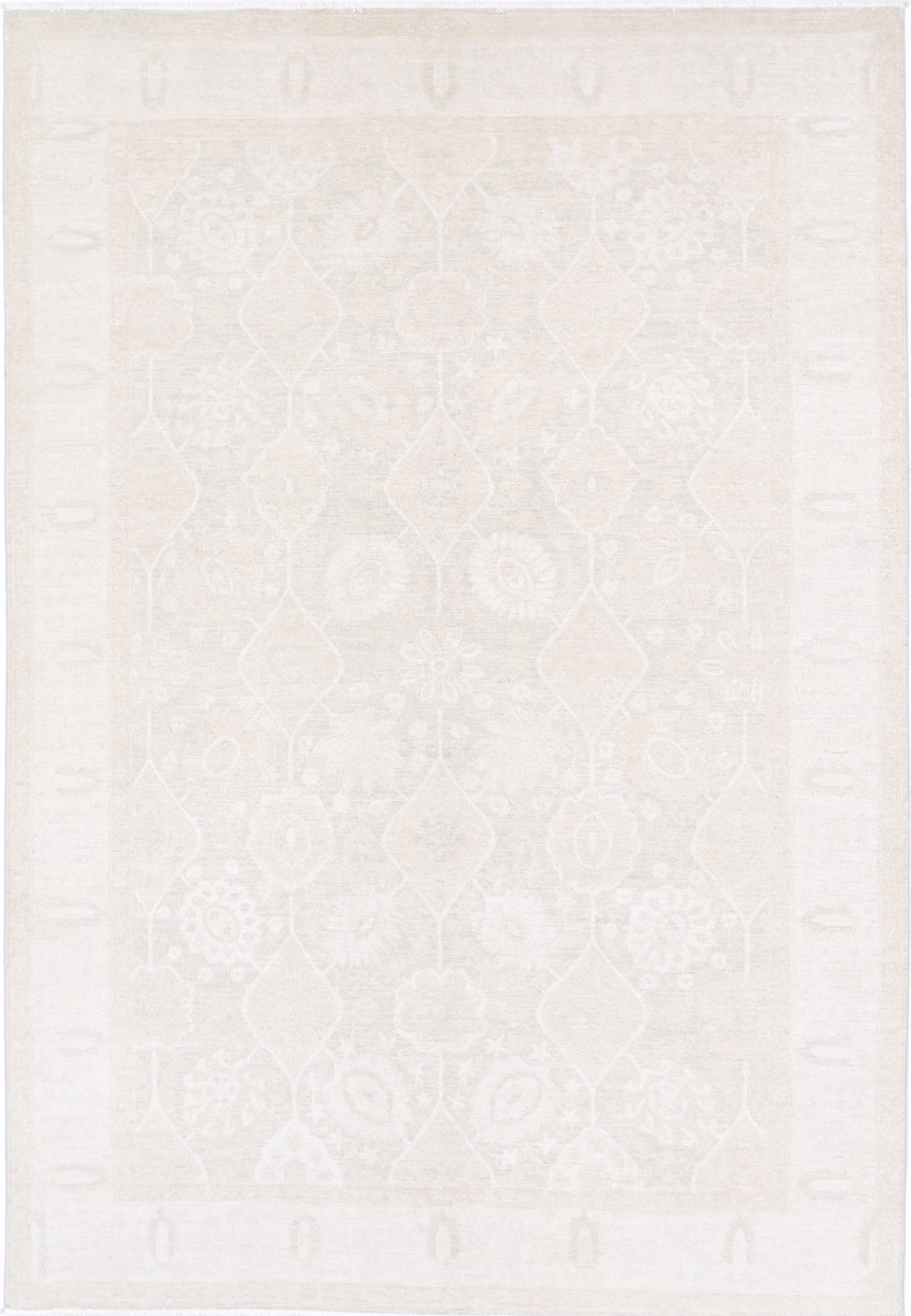 Serenity Hand Knotted Wool Rug 6' 1" X 9' 0" 6' 1" X 9' 0" (185 X 274) / Grey / Wool