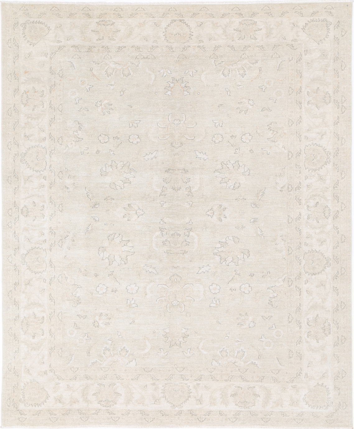 Serenity Hand Knotted Wool Rug 7' 10" X 9' 6" 7' 10" X 9' 6" (239 X 290) / Grey / Wool