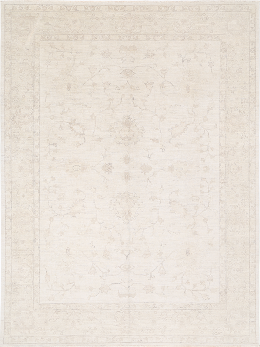 Serenity Hand Knotted Wool Rug 9' 0" X 12' 3" 9' 0" X 12' 3" (274 X 373) / Ivory / Wool