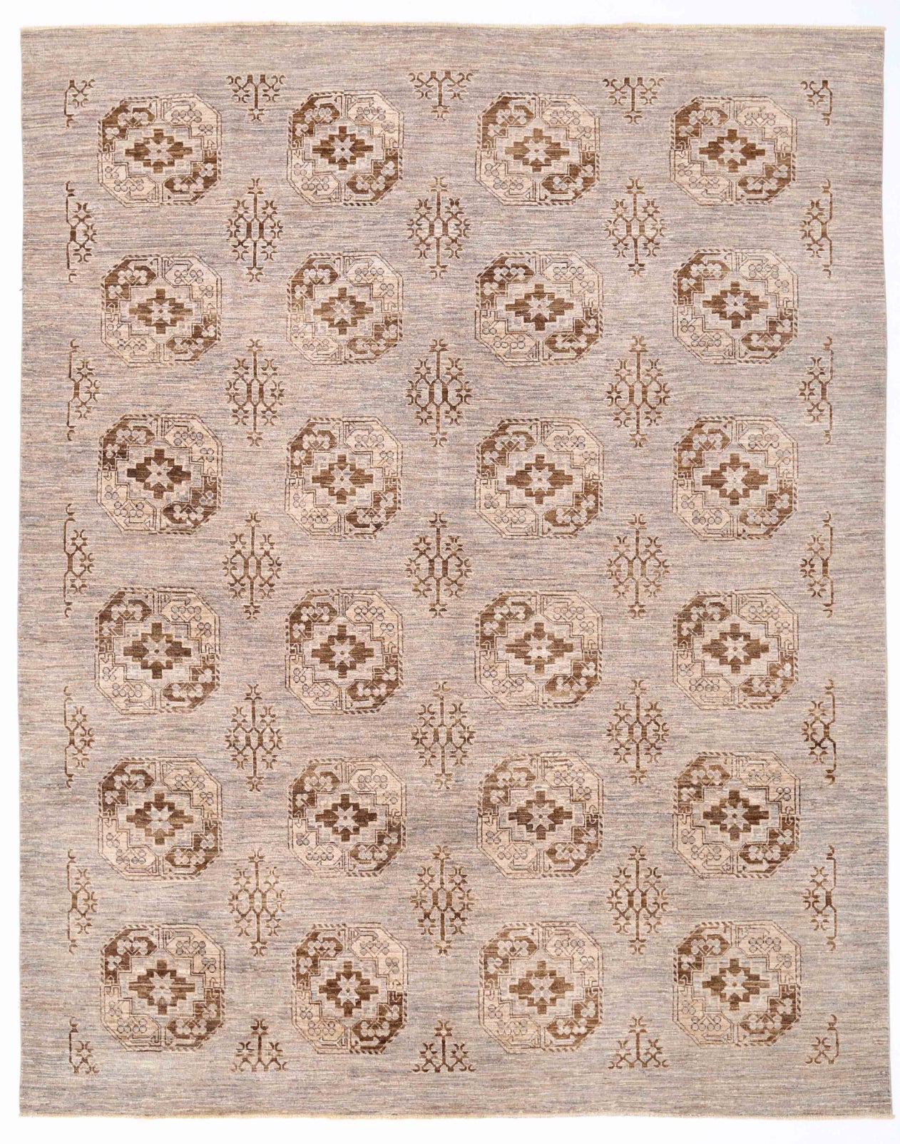 Tekke Hand Knotted Wool Rug 7' 10" x 10' 2" 7' 10" X 10' 2" (239 X 310) / Grey / Wool