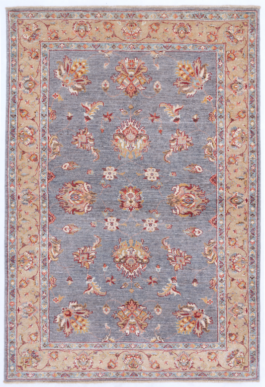 Ziegler Hand Knotted Wool Rug 3' 11" x 5' 10" 3' 11" X 5' 10" (119 X 178) / Grey / Wool