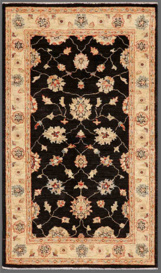 Ziegler Hand Knotted Wool Rug 3' 0" x 5' 0" 3' 0" X 5' 0" (91 X 152) / Black / Wool