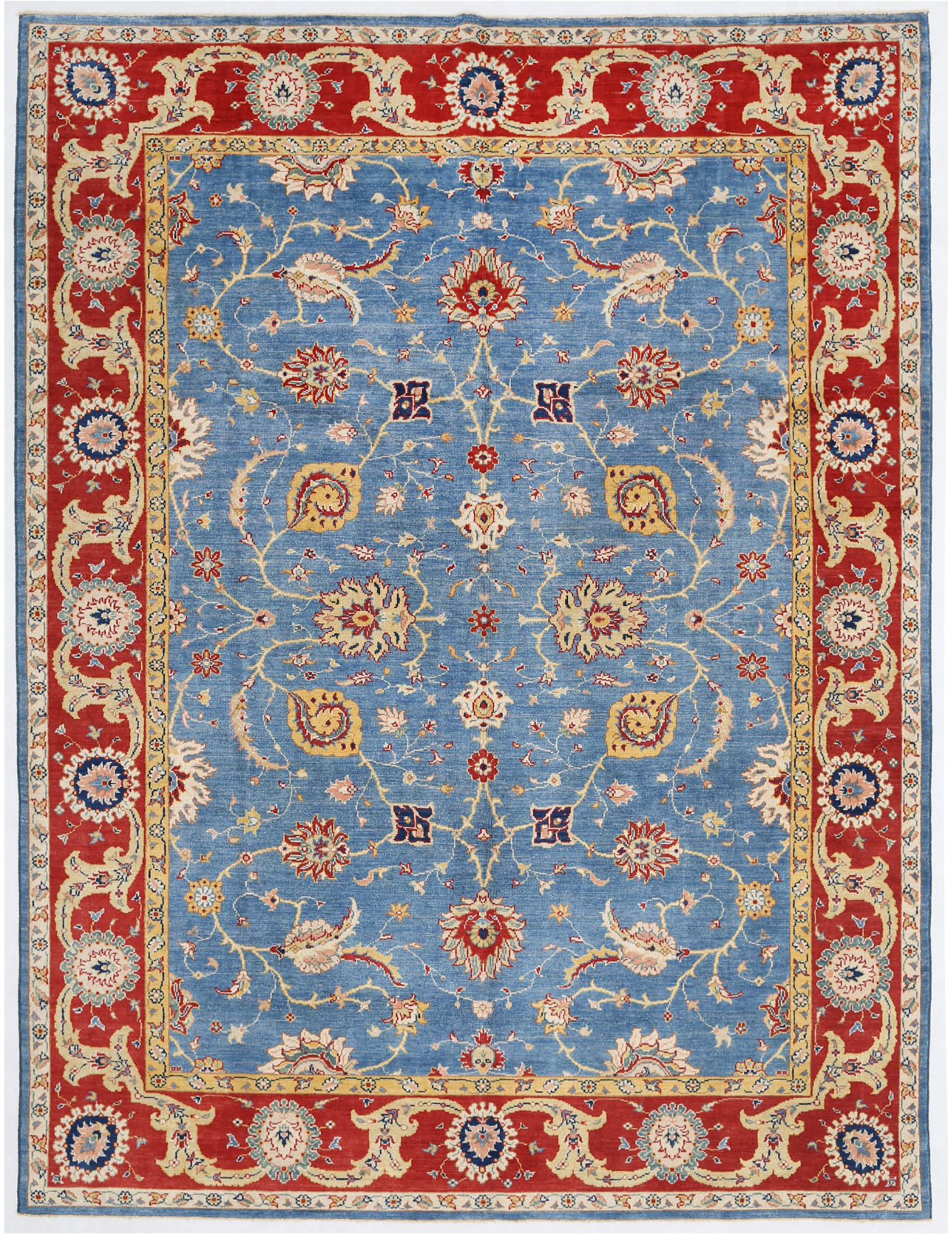 Ziegler Hand Knotted Wool Rug 9' 0" x 11' 10" 9' 0" X 11' 10" (274 X 361) / Blue / Wool