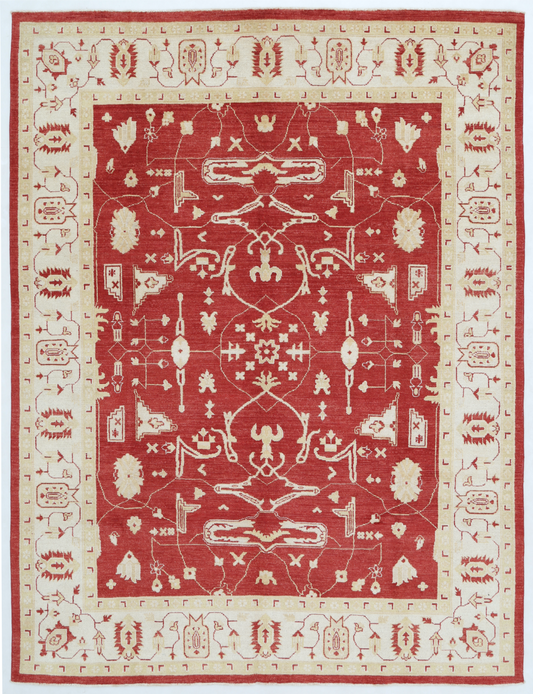 Ziegler Hand Knotted Wool Rug 7' 10" x 10' 2" 7' 10" X 10' 2" (239 X 310) / Red / Wool