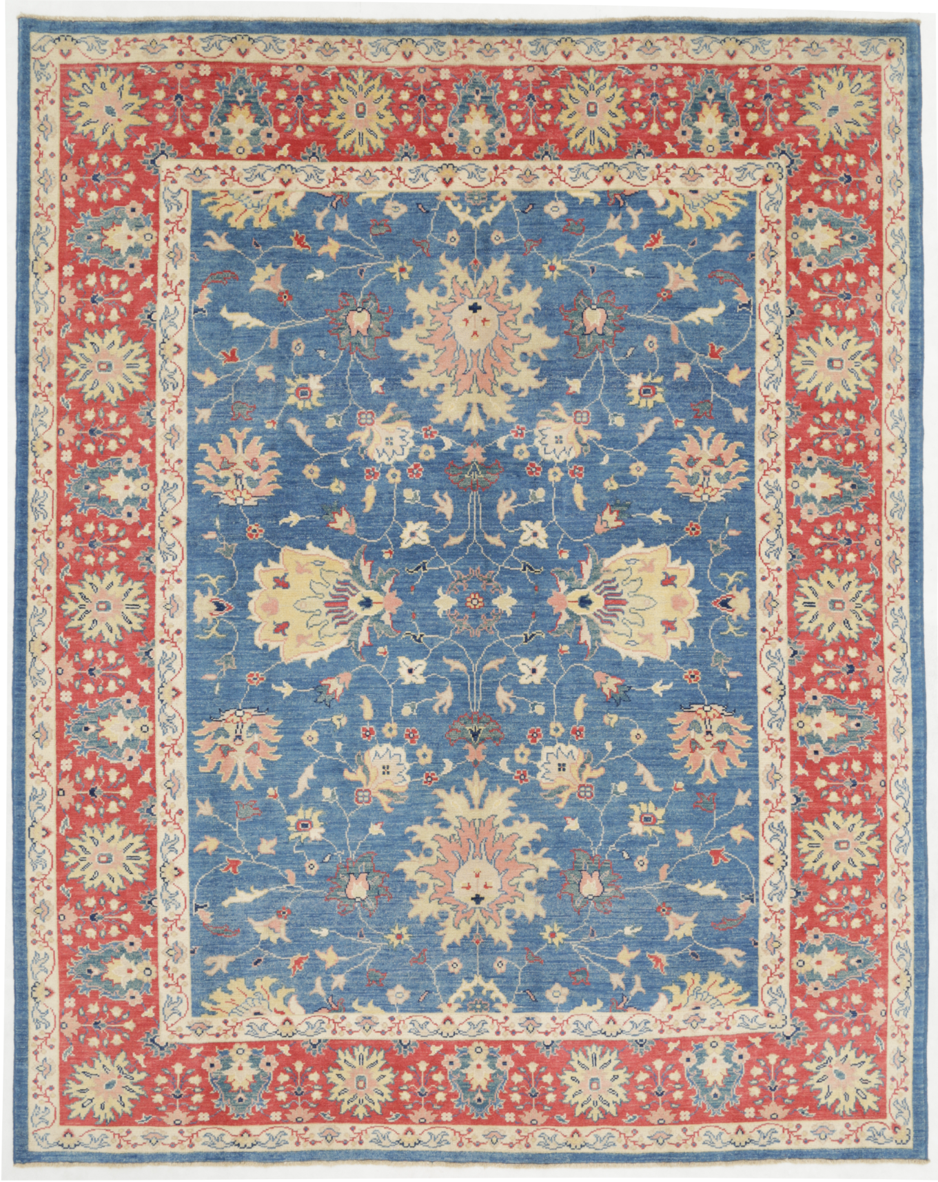 Ziegler Hand Knotted Wool Rug 7' 10" x 9' 9" 7' 10" X 9' 9" (239 X 297) / Blue / Wool