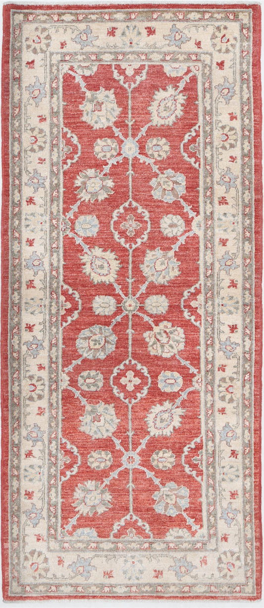 Ziegler Hand Knotted Wool Rug 2' 9" X 6' 7" 2' 9" X 6' 7" (84 X 201) / Red / Wool