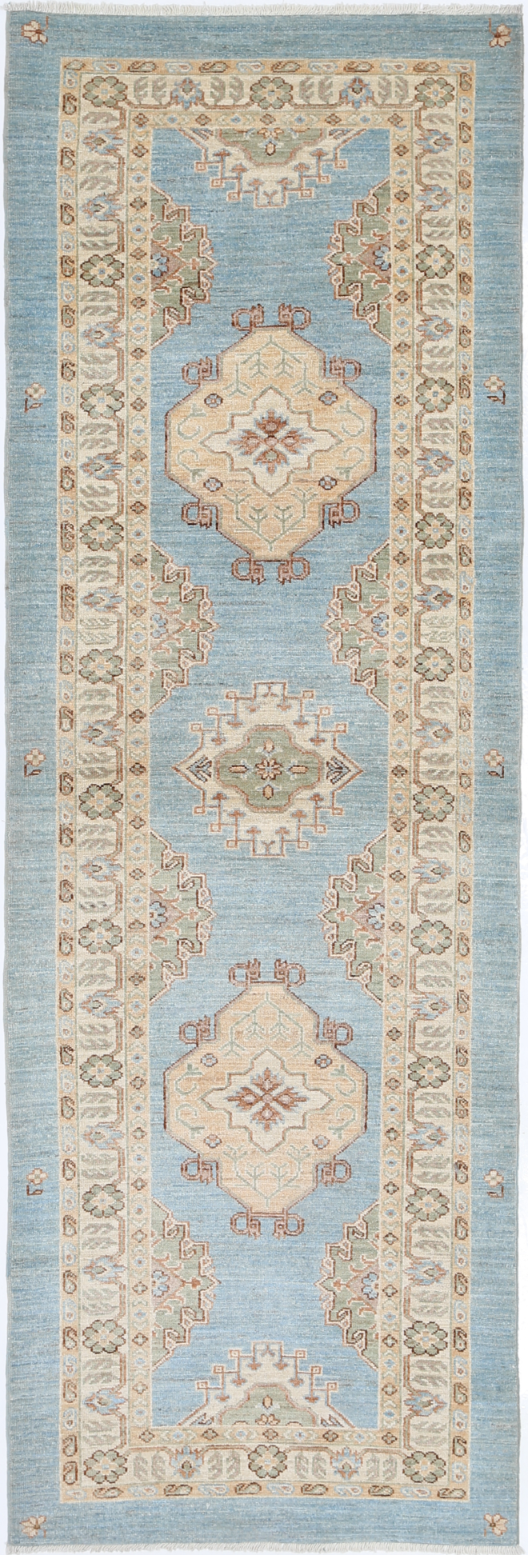 Ziegler Hand Knotted Wool Rug 2' 8" X 8' 2" 2' 8" X 8' 2" (81 X 249) / Blue / Wool