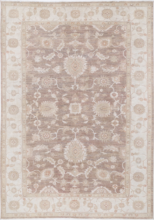 Ziegler Hand Knotted Wool Rug 6' 6" X 9' 6" 6' 6" X 9' 6" (198 X 290) / Brown / Wool