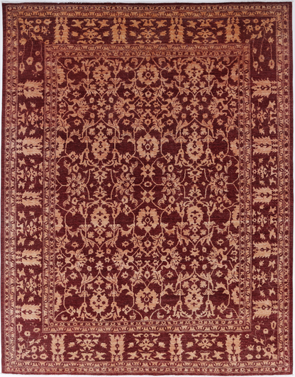 Ziegler Hand Knotted Wool Rug 9' 1" X 11' 8" 9' 1" X 11' 8" (277 X 356) / Burgandy / Wool