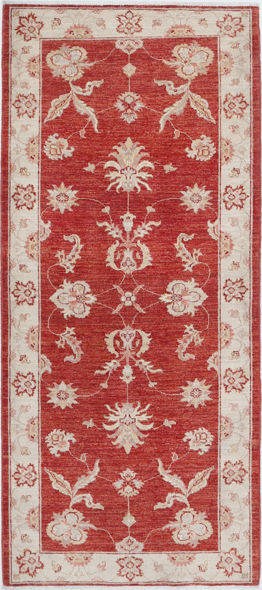 Ziegler Hand Knotted Wool Rug 2' 10" X 6' 6" 2' 10" X 6' 6" (86 X 198) / Red / Wool