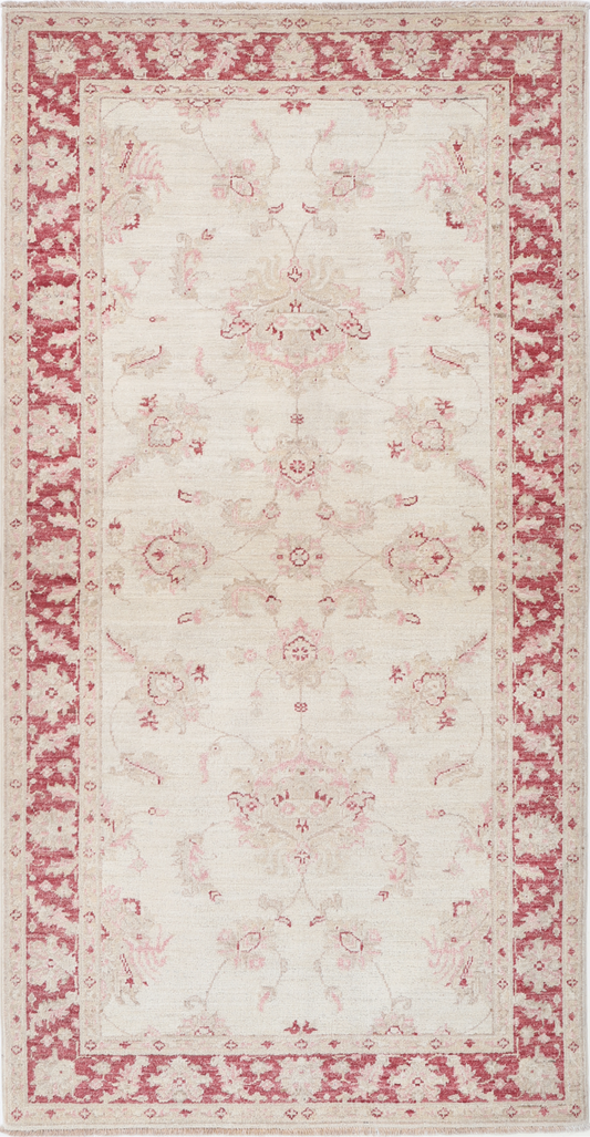 Ziegler Hand Knotted Wool Rug 3' 3" X 6' 5" 3' 3" X 6' 5" (99 X 196) / Ivory / Wool