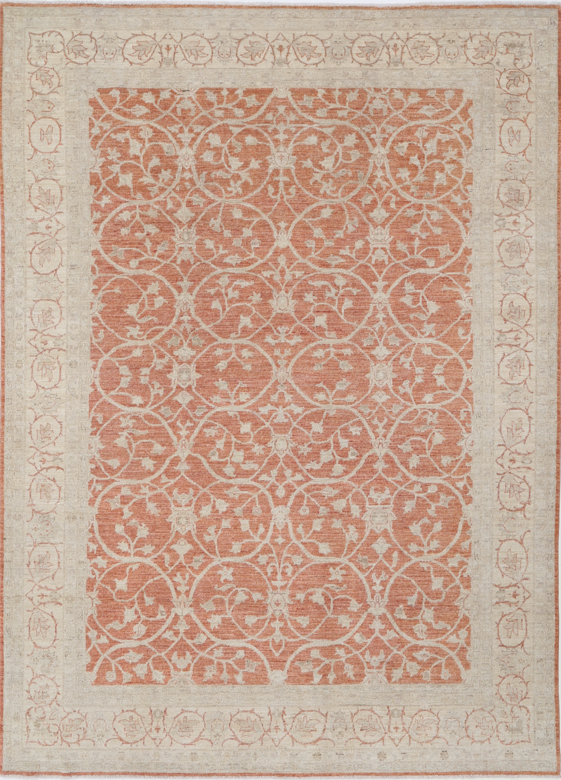 Ziegler Hand Knotted Wool Rug 8' 0" X 11' 2" 8' 0" X 11' 2" (244 X 340) / Rust / Wool