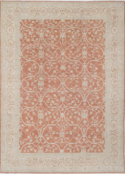 Ziegler Hand Knotted Wool Rug 8' 0" X 11' 2" 8' 0" X 11' 2" (244 X 340) / Rust / Wool