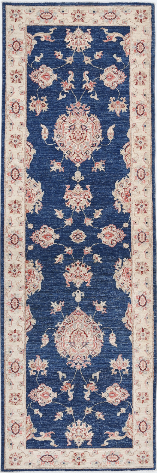 Ziegler Hand Knotted Wool Rug 2' 8" X 8' 2" 2' 8" X 8' 2" (81 X 249) / Blue / Wool