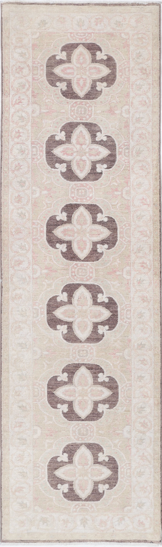 Ziegler Hand Knotted Wool Rug 2' 7" X 9' 8" 2' 7" X 9' 8" (79 X 295) / Brown / Wool