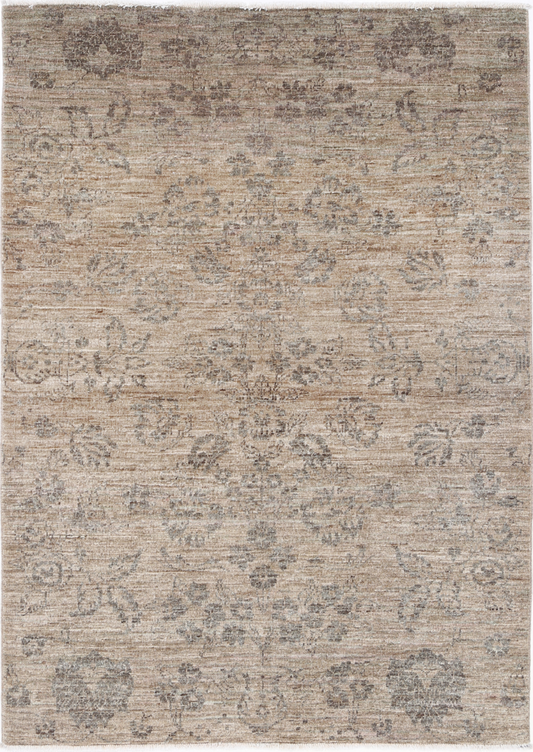 Ziegler Hand Knotted Wool Rug 4' 0" X 5' 7" 4' 0" X 5' 7" (122 X 170) / Brown / Wool