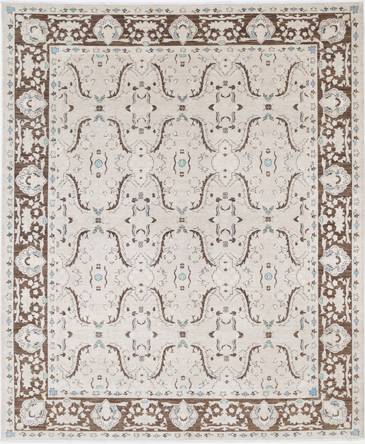 Ziegler Hand Knotted Wool Rug 7' 10" X 9' 7"