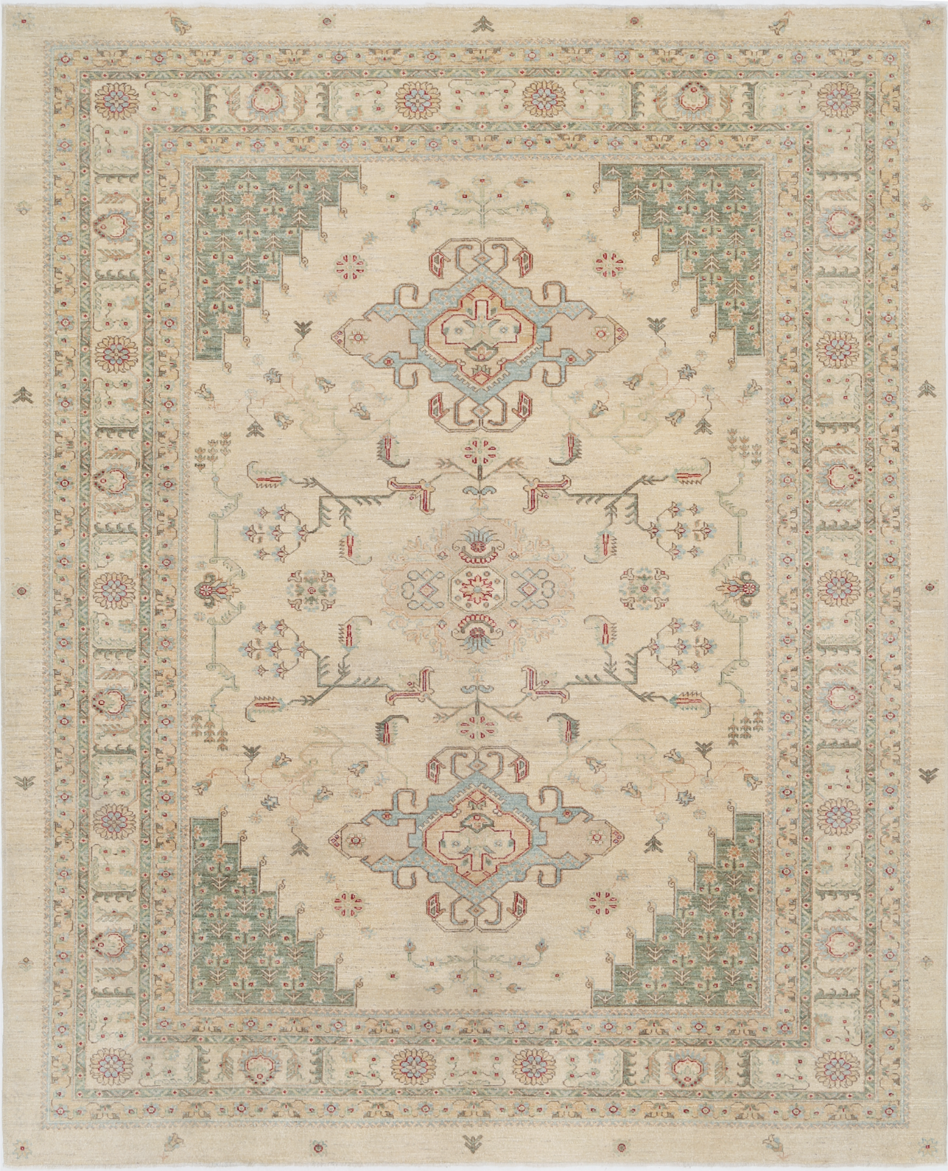 Ziegler Hand Knotted Wool Rug 8' 1" X 9' 9"