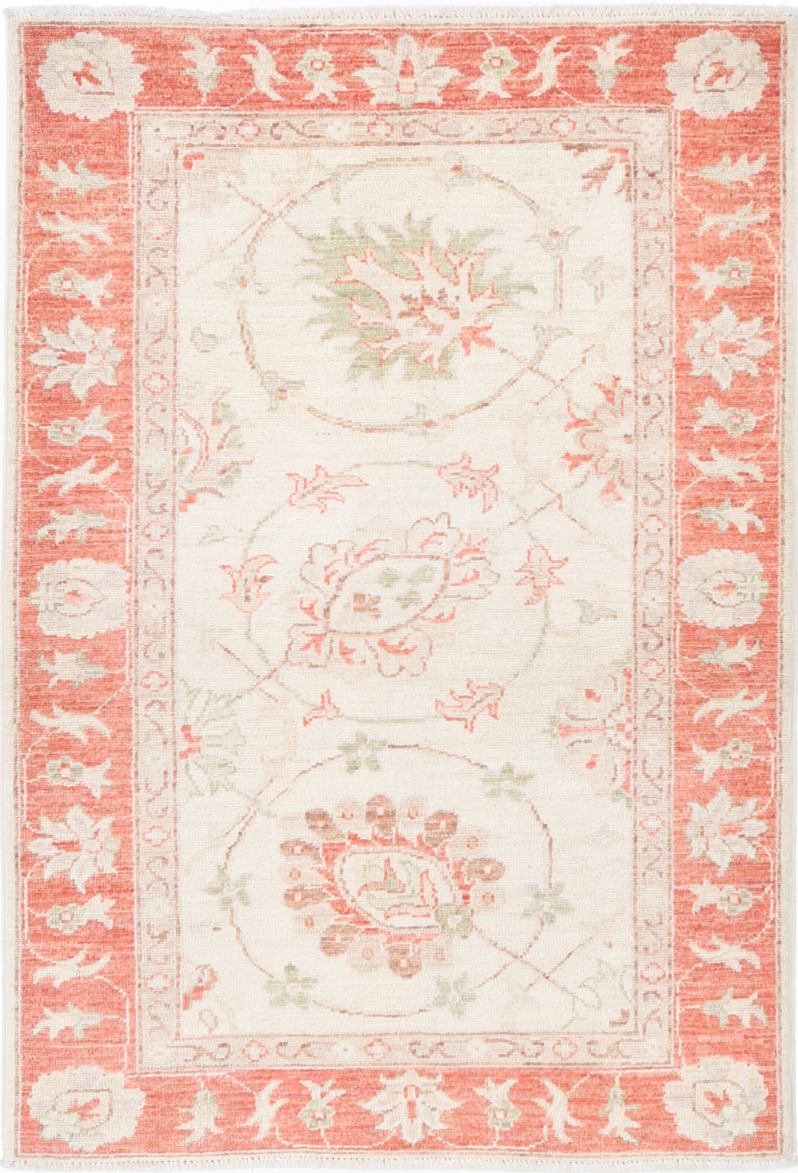 Ziegler Hand Knotted Wool Rug 2' 7" X 3' 11" 2' 7" X 3' 11" (79 X 119) / Ivory / Wool