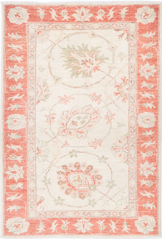 Ziegler Hand Knotted Wool Rug 2' 7" X 3' 11" 2' 7" X 3' 11" (79 X 119) / Ivory / Wool