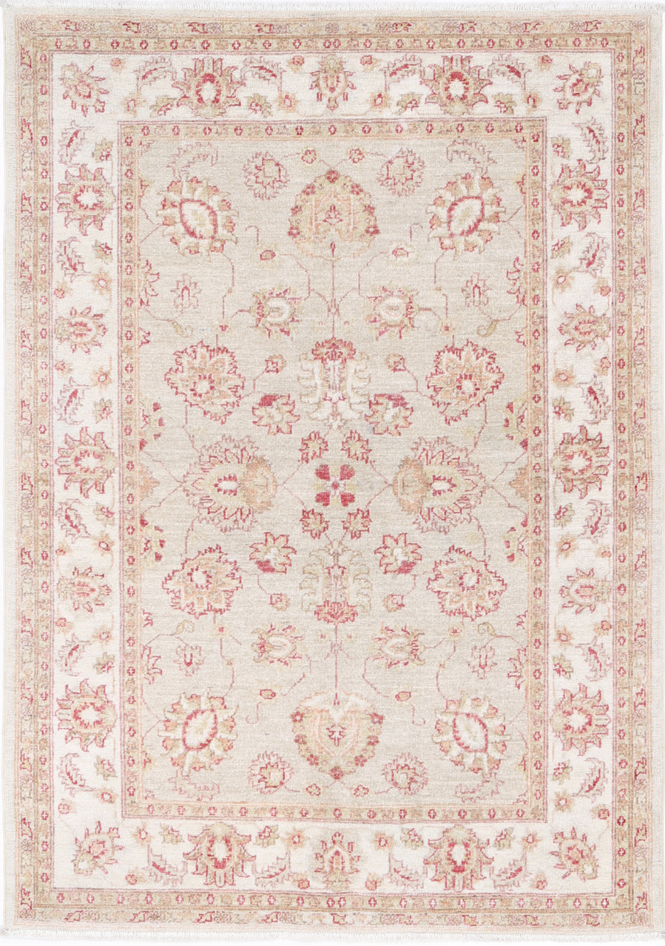 Ziegler Hand Knotted Wool Rug 3' 10" X 5' 5" 3' 10" X 5' 5" (117 X 165) / Grey / Wool