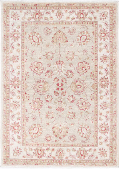 Ziegler Hand Knotted Wool Rug 3' 10" X 5' 5" 3' 10" X 5' 5" (117 X 165) / Grey / Wool