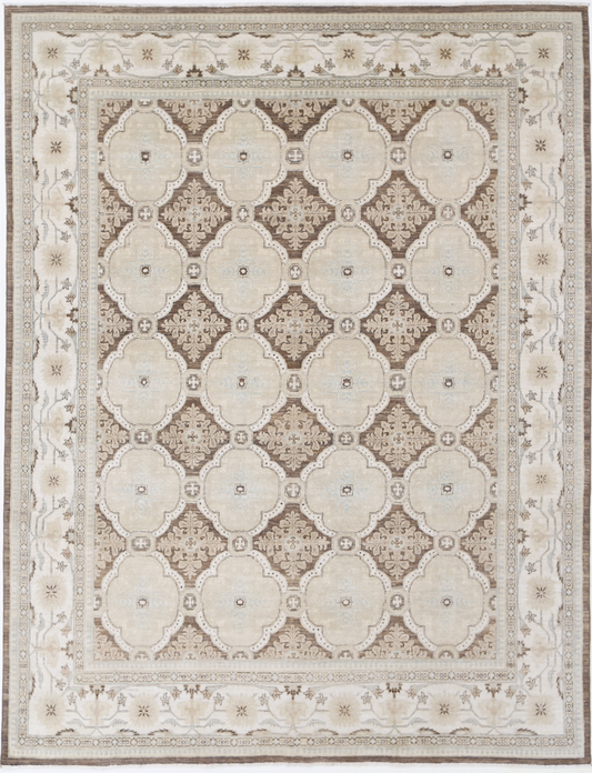 Ziegler Hand Knotted Wool Rug 8' 0" X 10' 9" 8' 0" X 10' 9" (244 X 328) / Brown / Wool