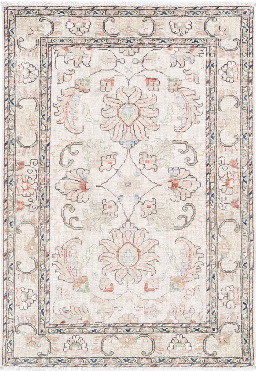 Ziegler Hand Knotted Wool Rug 3' 3" X 4' 10" 3' 3" X 4' 10" (99 X 147) / Ivory / Wool