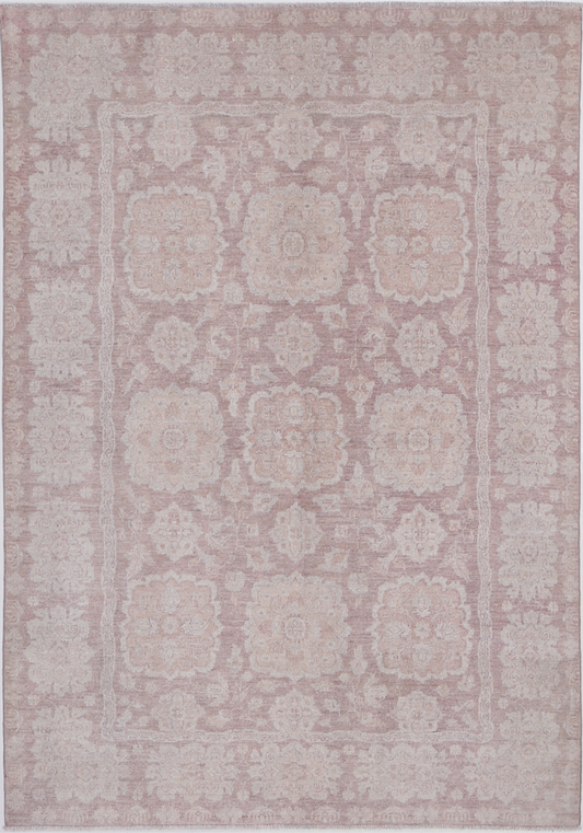 Ziegler Hand Knotted Wool Rug 5' 5" X 7' 9" 5' 5" X 7' 9" (165 X 236) / Brown / Wool