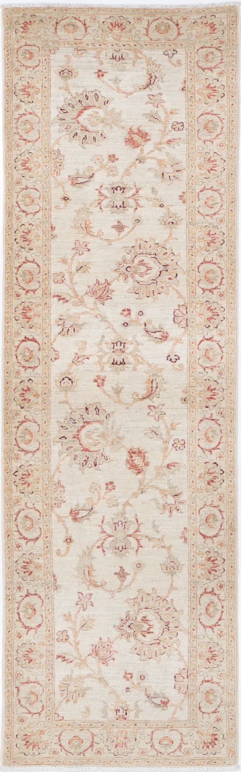 Ziegler Hand Knotted Wool Rug 2' 5" X 8' 3" 2' 5" X 8' 3" (74 X 251) / Ivory / Wool